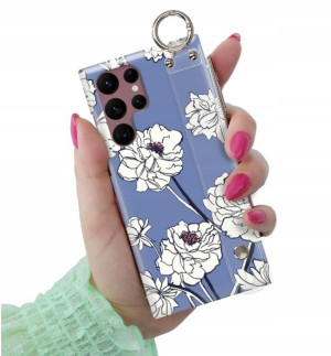 Etui Pasek Do Samsung Galaxy S22 Ultra Kwiaty Wz