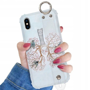 Etui Shock Z Paskiem Do Iphone Xs Boho Pióra Wzory