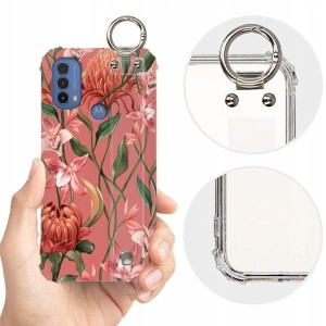 ETUI SHOCK+PASEK do MOTOROLA E40 Kwiaty Top Wzory