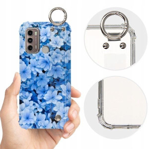ETUI SHOCK+PASEK do MOTOROLA G60 Kwiaty Top Wzory