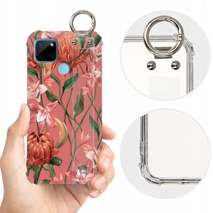 ETUI SHOCK+PASEK do REALME C21Y Kwiaty Top Wzory