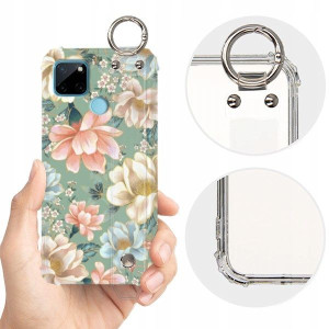 ETUI SHOCK+PASEK do REALME C25Y Kwiaty Top Wzory