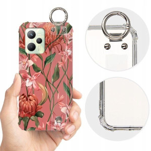 ETUI SHOCK+PASEK do REALME C35 Kwiaty Top Wzory