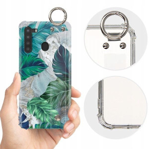 ETUI SHOCK+PASEK do SAMSUNG A21 Kwiaty Top Wzory