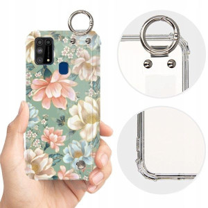ETUI SHOCK+PASEK do SAMSUNG M31 Kwiaty Top Wzory