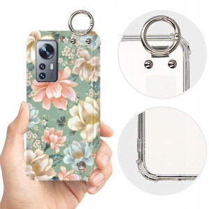 ETUI SHOCK+PASEK do XIAOMI 12X 5G Kwiaty Top Wzory