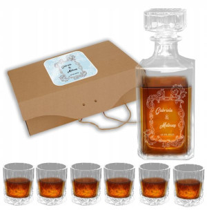Ślubna Karafka Na Whisky+6 Szklanek+grawer Y9