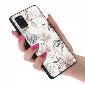 Etui Szklane do SAMSUNG A21S Case Top Wiosna Wzory