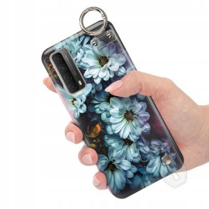 ETUI z PASKIEM do HUAWEI P SMART 2021 Kwiaty Wzory