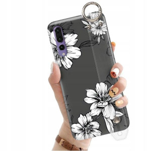ETUI z PASKIEM do HUAWEI P20 PLUS Kwiaty Top Wzory