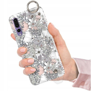 ETUI z PASKIEM do HUAWEI P20 PLUS Kwiaty Top Wzory