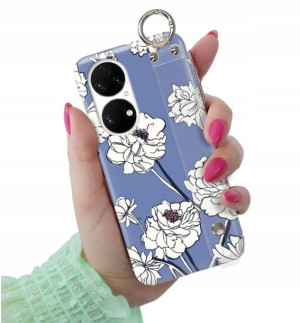 ETUI z PASKIEM do HUAWEI P50 Kwiaty Damskie Wzory