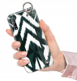 ETUI z PASKIEM do HUAWEI Y8P Glamour Pióra Wzory