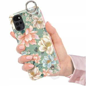 ETUI z PASKIEM do MOTOROLA G22 4G Kwiaty Top Wzory