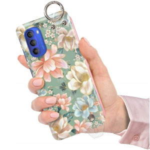 ETUI z PASKIEM do MOTOROLA G51 5G Kwiaty Top Wzory