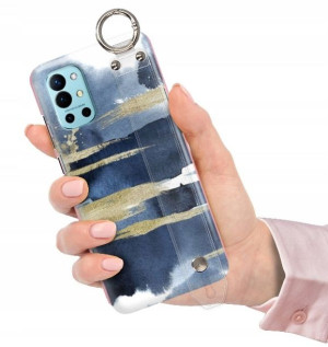 ETUI z PASKIEM do ONEPLUS 9R Glamour Pióra Wzory