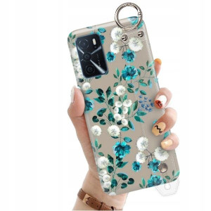 ETUI z PASKIEM do OPPO A16 Kwiaty Flowers Wzory