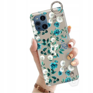 ETUI z PASKIEM do OPPO FIND X3 PRO Kwiaty Wzory