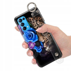 ETUI z PASKIEM do OPPO RENO 5 PRO 5G Kwiaty Wzory