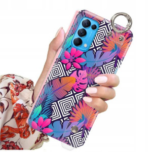 ETUI z PASKIEM do OPPO RENO 5K Kwiaty Flower Wzory