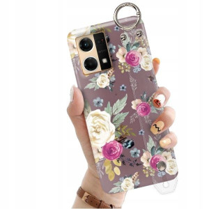 ETUI z PASKIEM do OPPO RENO 7 4G Kwiaty Top Wzory