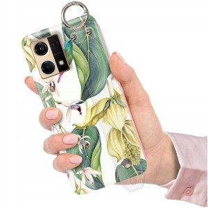 ETUI z PASKIEM do OPPO RENO 7 4G Kwiaty Top Wzory