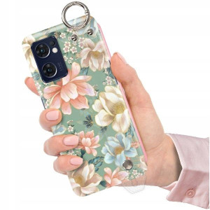 ETUI z PASKIEM do OPPO RENO 7 5G Kwiaty Top Wzory