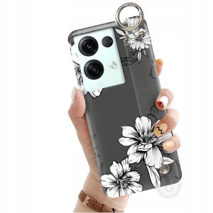 ETUI z PASKIEM do OPPO RENO 8 5G Kwiaty Top Wzory