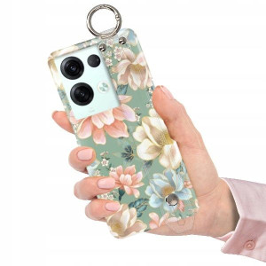 ETUI z PASKIEM do OPPO RENO 8 Kwiaty Piękne Wzory