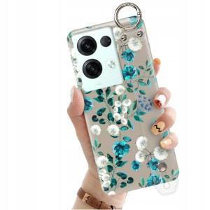 ETUI z PASKIEM do OPPO RENO 8 PRO Kwiaty Top Wzory