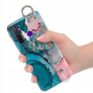 Etui z Paskiem do REALME 5 PRO Case Marmurki Wzory