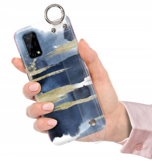 ETUI z PASKIEM do REALME 7 5G Glamour Pióra Wzory