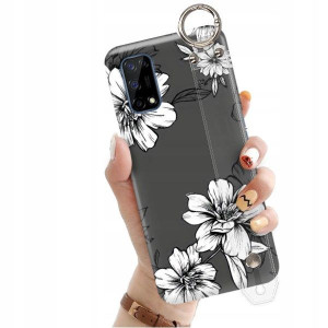 ETUI z PASKIEM do REALME 7 5G Kwiaty Flowers Wzory