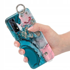Etui z Paskiem do REALME 7 Case Marmurki Top Wzory
