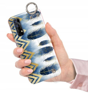 ETUI z PASKIEM do REALME 7 Glamour Pióra Top Wzory