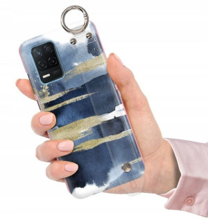 ETUI z PASKIEM do REALME 8 5G Glamour Pióra Wzory