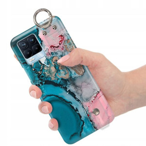 Etui z Paskiem do REALME 8 Case Marmurki Top Wzory