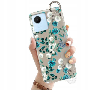 ETUI z PASKIEM do REALME C30 Kwiaty Flowers Wzory