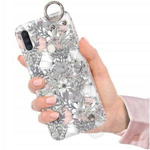 ETUI z PASKIEM do SAMSUNG A11 Kwiaty Piękne Wzory
