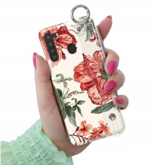 ETUI z PASKIEM do SAMSUNG A21 Kwiaty Damskie Wzory