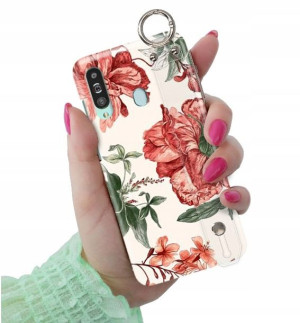 ETUI z PASKIEM do SAMSUNG A60 Kwiaty Damskie Wzory