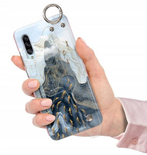 ETUI z PASKIEM do SAMSUNG A90 Glamour Pióra Wzory