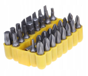 Zestaw Bitów 33sz Płaski Gwiazdka Torx Hex 1/4 Bit