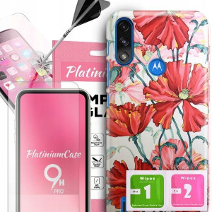 ETUI+9H do MOTOROLA E7i POWER Kobiece Kwiaty Wzory