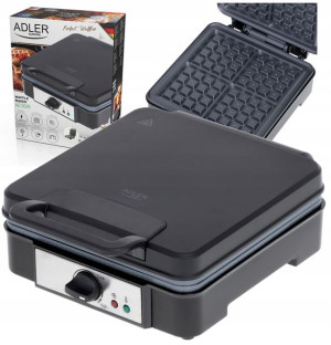 Gofrownica Duża Moc 1800w 4 Gofry Non-stick Adler