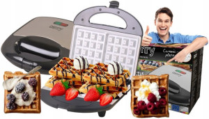 Gofrownica Duża Moc 1000w 2 Gofry Non-stick