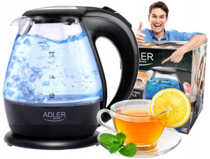 Czajnik Elektryczny Szklany Adler 1,5l/2200w