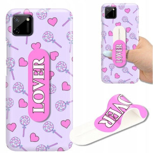ETUI+UCHWYT do REALME C11 Kwiaty Owoce Candy Wzory