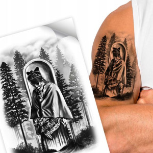 TATUAŻ Zmywalny Tymczasowy SKULL Priest WZORY MiX