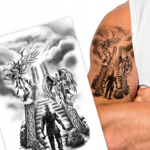 TATUAŻ Zmywalny Tymczasowy VIKING Valhalla WZORY